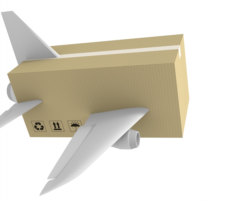 Express airmail delivery and global shipping concept
